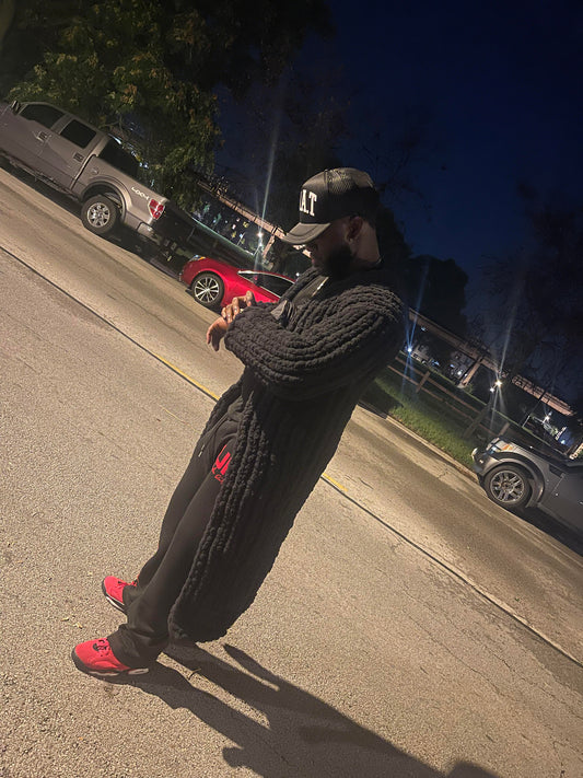 Chunky Weighted Knitted Cardigan (Men's L-1X)